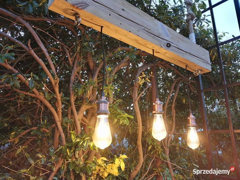 Lampa wisząca na linach regulowanych Styl Wejherowo
