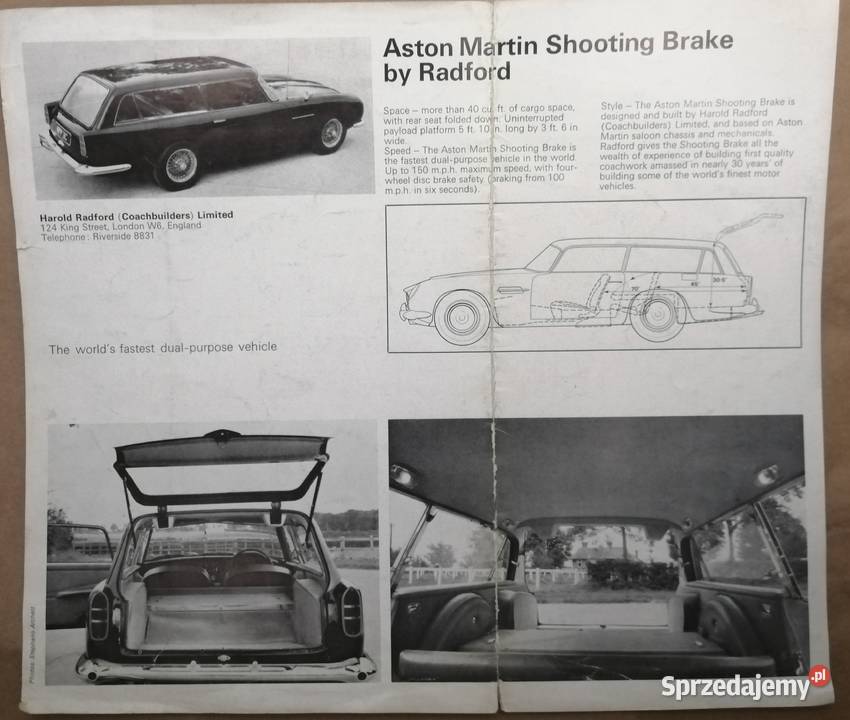 Aston Martin Shooting Brake Radford folder Antykwariat Kraków