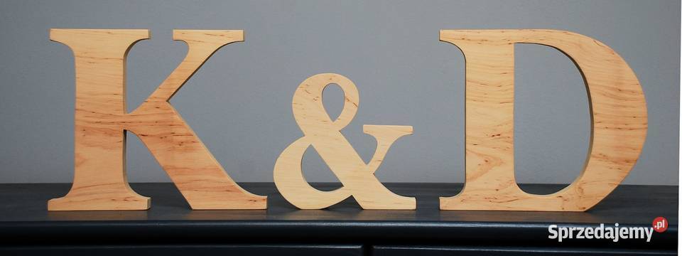 litery drewniane Inicjały ślubne wesele ślub