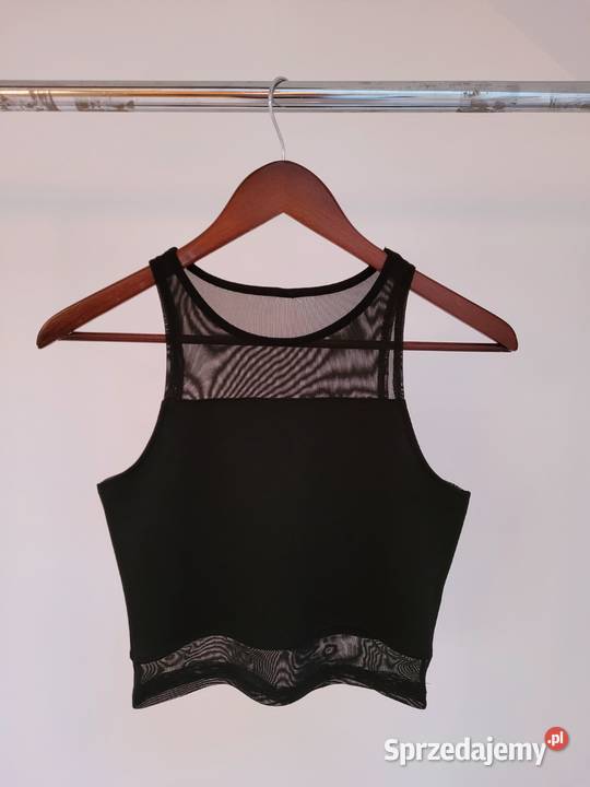 Czarny top crop top bluzka siateczka małopolskie Liszki sprzedam