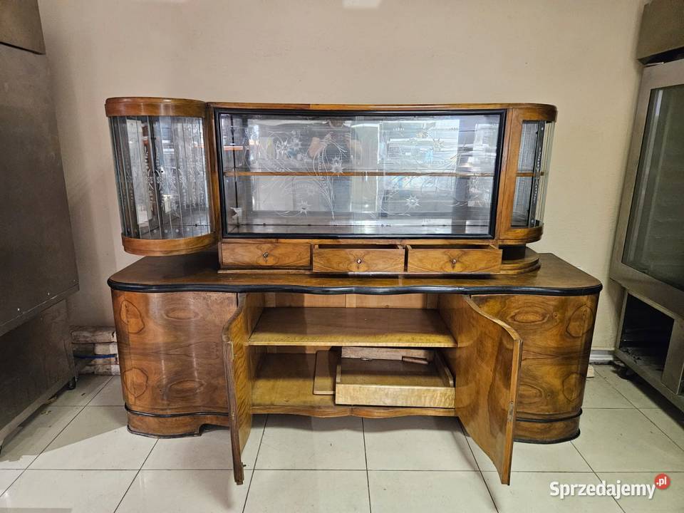 Piękny duży kredens stara komoda witryna z Pszczyna