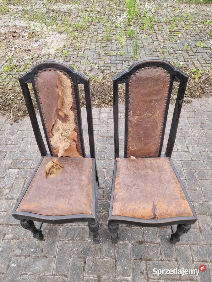 Para starych dębowych krzeseł Meble Szczecinek
