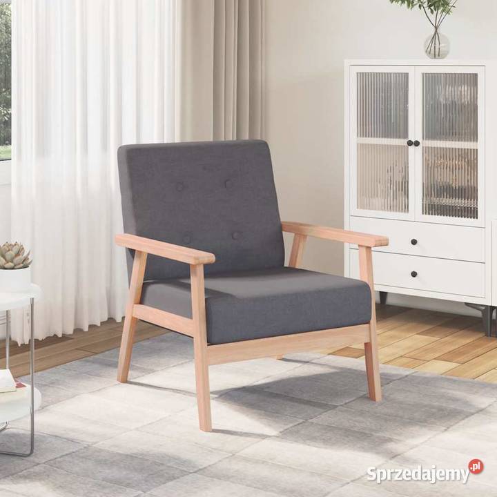 vidaXL Fotel ciemnoszary tkaninaSKU244651 Dom i Ogród