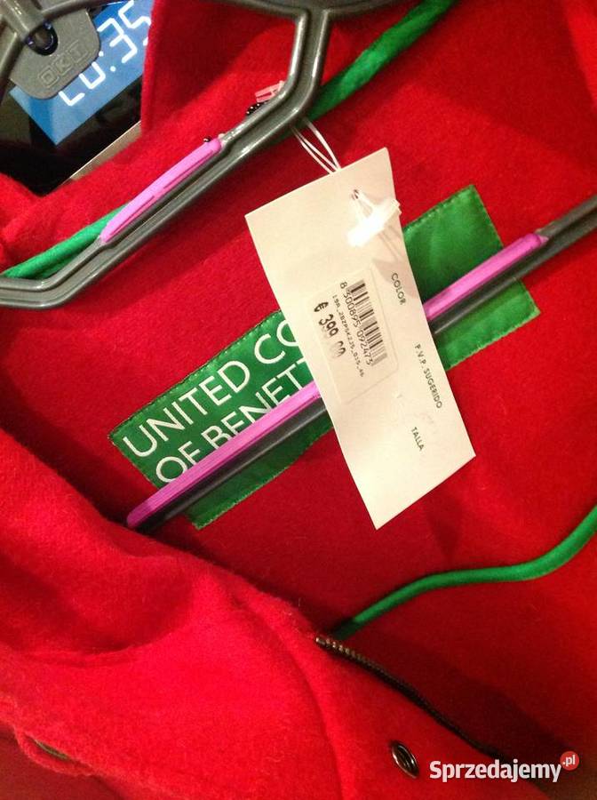 Kurtka Płaszcz Wełniany Damski BENETTON L Nowy Benetton Nowa Sól sprzedam