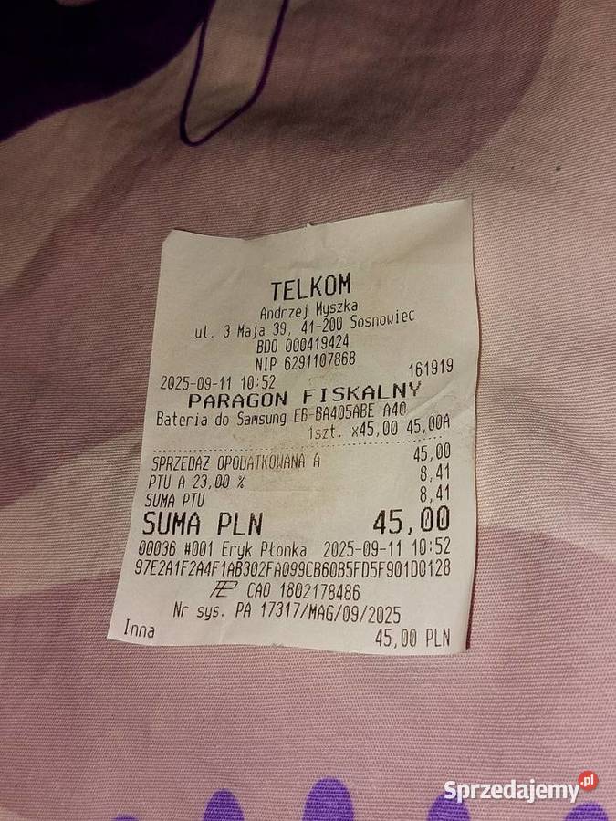 Sprzedam sprawny samsung Galaxy A 40 komplet Ząbki