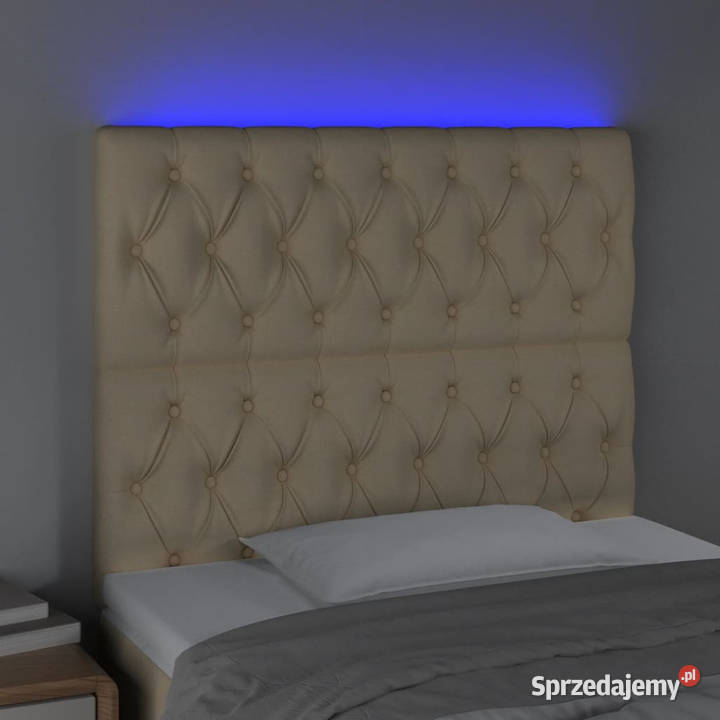 Zagłówek do łóżka z LED kremowy 100x7x118128 Warszawa