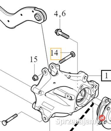 VOLVO C40 XC40 sruba wahacza tyl M12x75 OE Bielany Wrocławskie