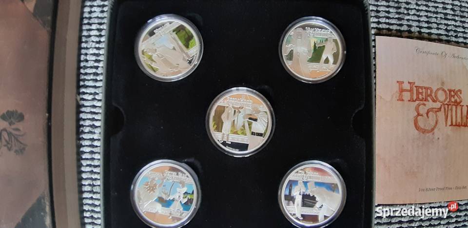 srebrne monety kolekcja Tuvalu Heroes Villains Jastrzębie-Zdrój sprzedam