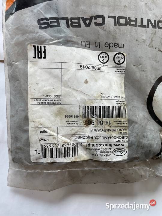 Mikrofon mi Linka hamulca ręcznego Fiat bravo 2 Rok produkcji 2007 dolnośląskie Kłaczyna