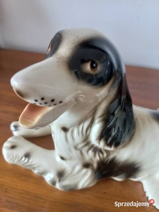 Figurka ceramiczna pies Spaniel Toruń