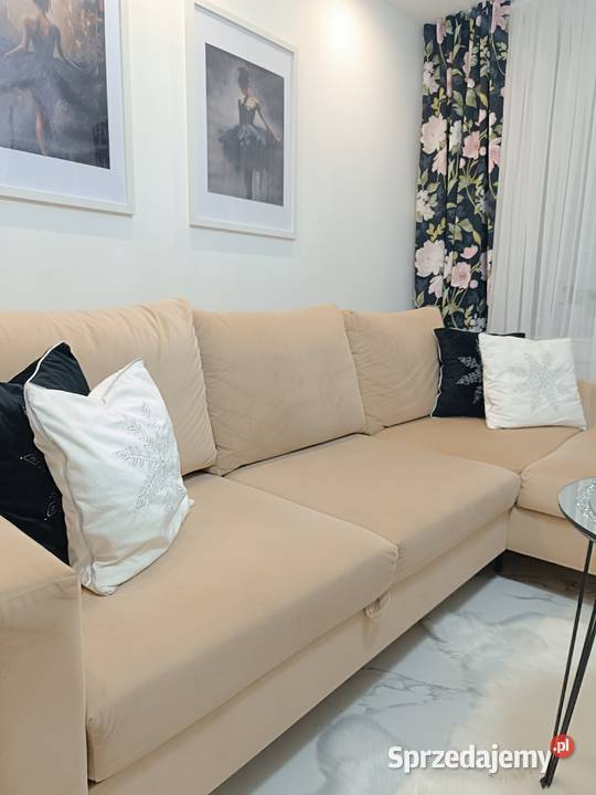 Narożnik rozkładany Milano welurowy beżowy