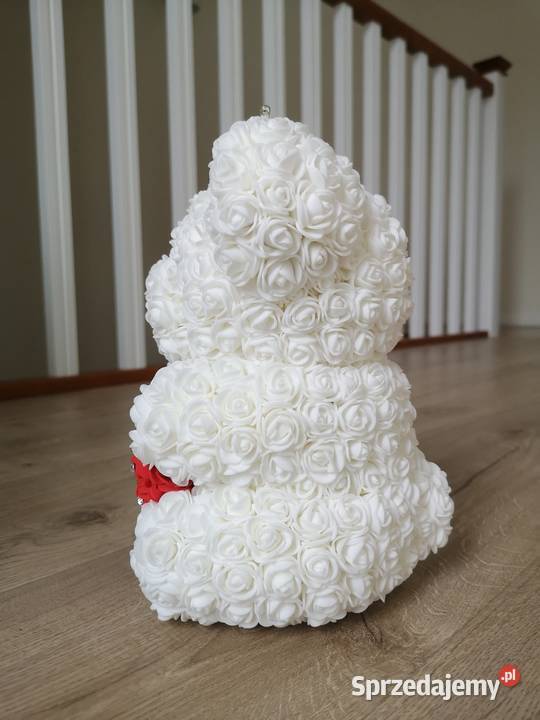 Miś z róż piankowych z diamentowym sercem wys25 Otrębusy