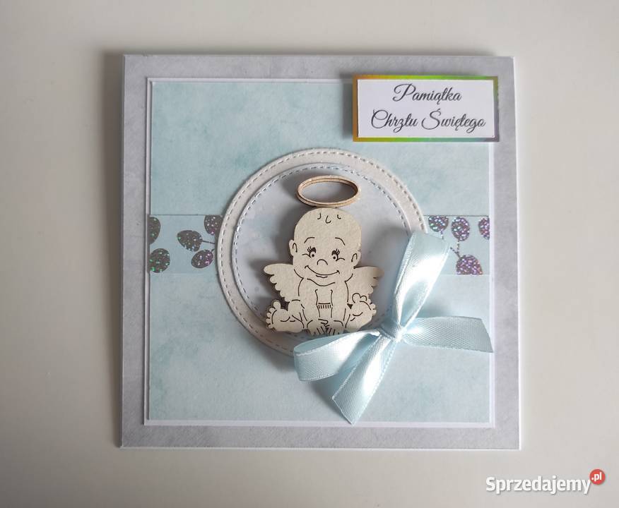 Kartka ręcznie robiona na Chrzest Święty z Rękodzieło Łódź