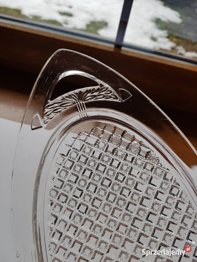 Szklana secesyjna taca Tacka szkło secesja sprzedam