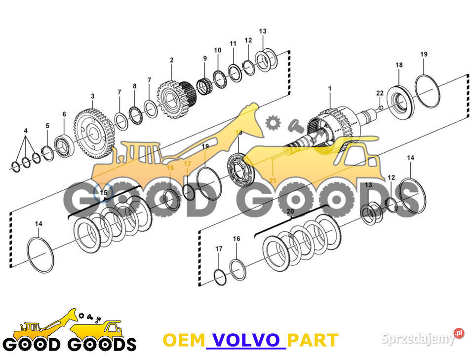 VOLVO ZESTAW TARCZ SKRZYNI BIEGÓW 15171276 OEM Części do maszyn budowlanych mazowieckie Władysławów