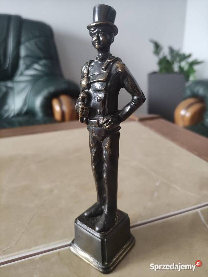 Statuetka kominiarz mosiądz brąz PRL lata 70 te Janów Lubelski