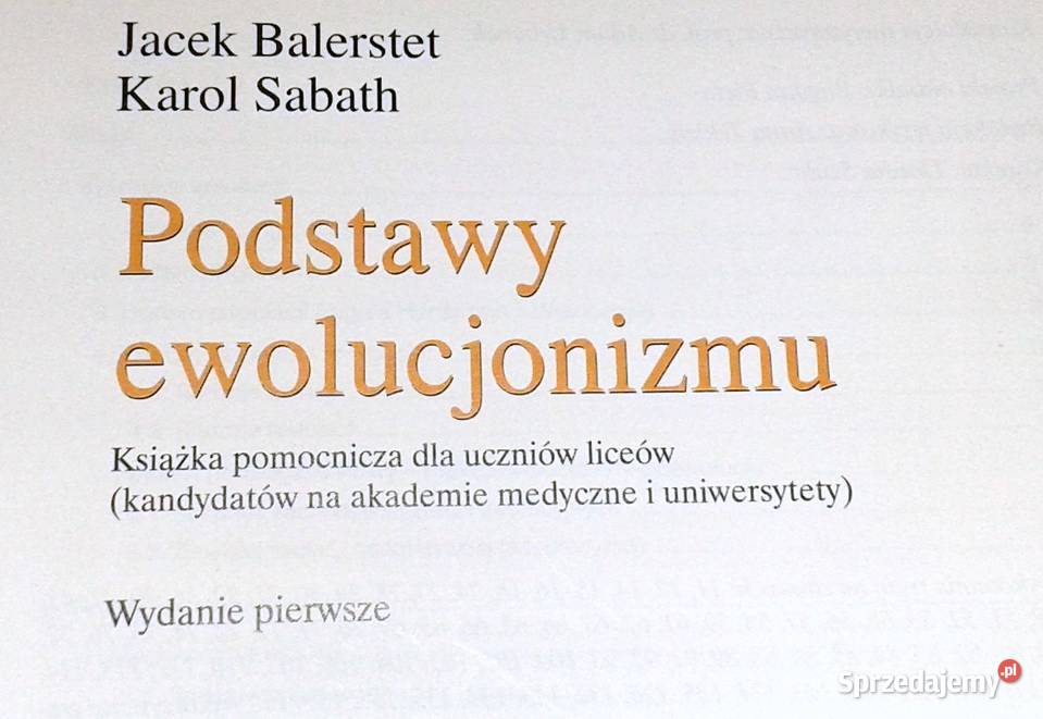 Podstawy ewolucjonizmu Jacek Balerstet Chełm