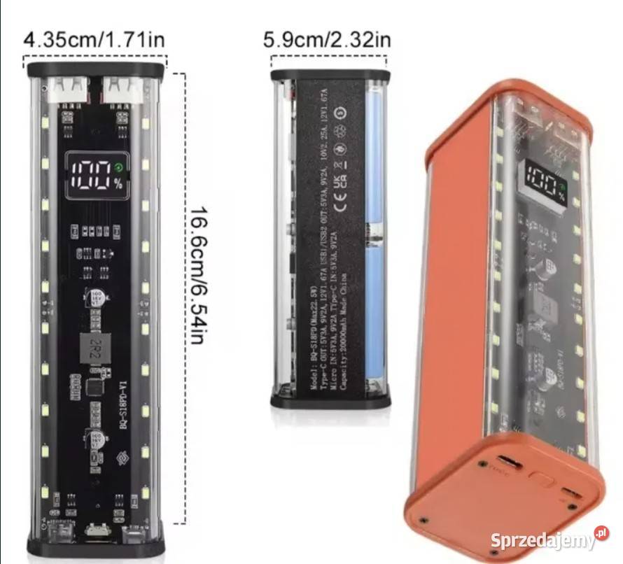 Powerbank 82100 mAh 18650 PD USB C szybkie wielkopolskie Wągrowiec