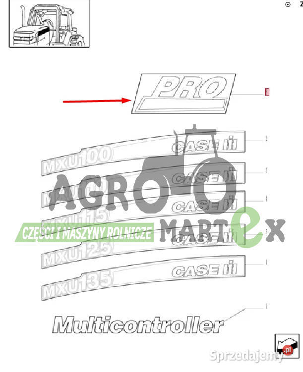 87304027 NAKLEJKA PRO CNH Wichrów