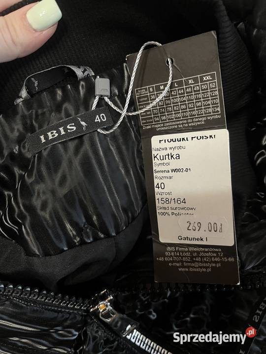 Nowa czarna kurtka zimowa damska L