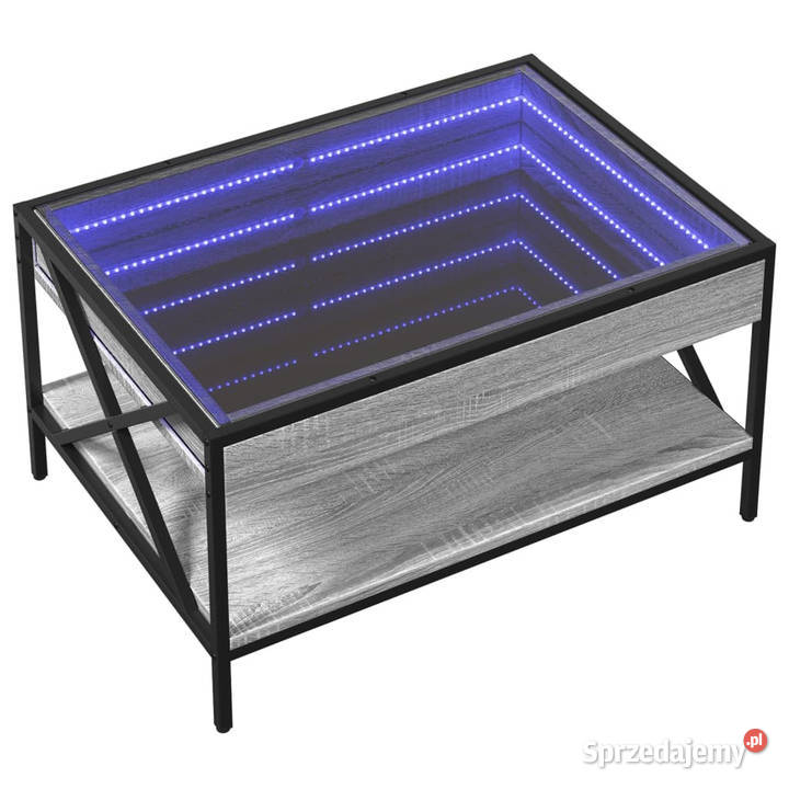 Stolik kawowy z LED Infinity szary dąb sonoma Warszawa