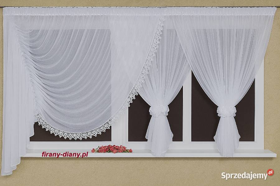 Firana szyta z woalu 620x160 rozmiar firany