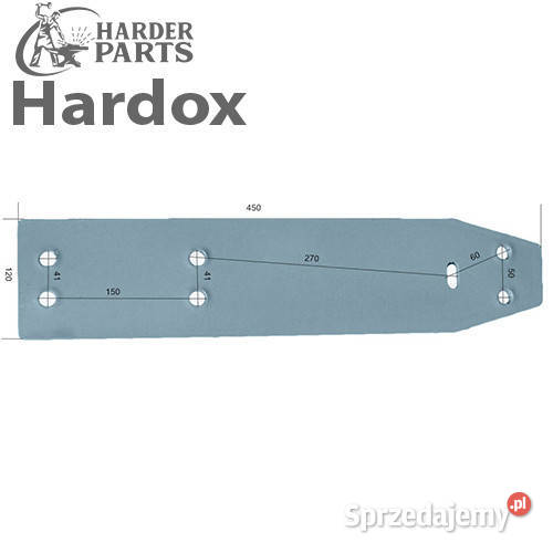 Płoza długa HARDOX 27510305S WP351 W do pługa Suwałki