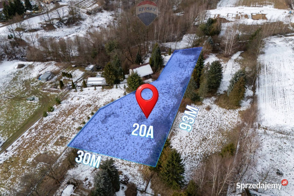 Działka budowlana Stadniki 20 ar gm Dobczyce sprzedam