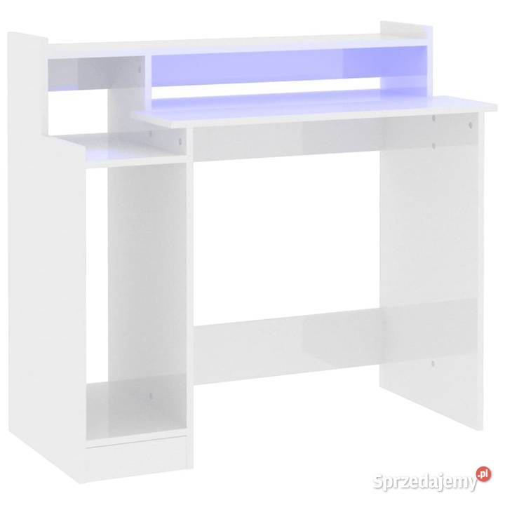 vidaXL Biurko z podświetleniem LED białe wysoki Warszawa