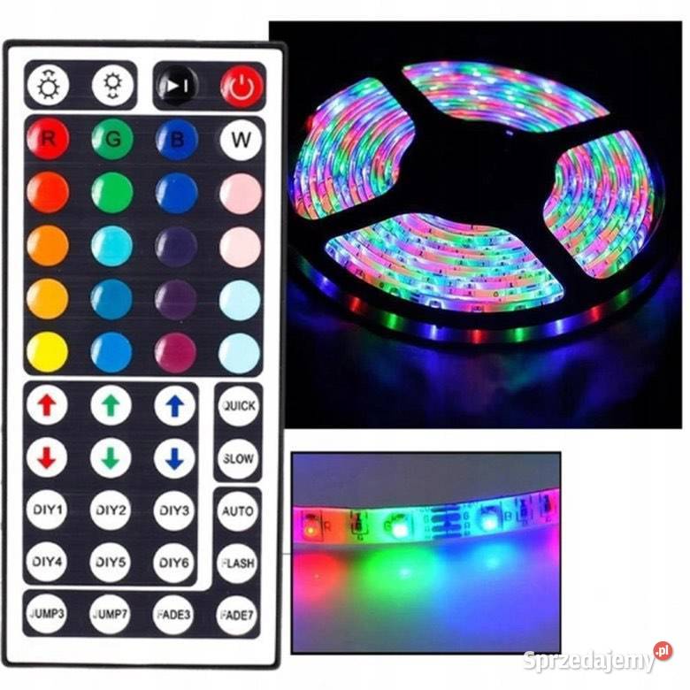 TAŚMA LED RGB 5M Mocna Kolorowa PILOT ZASILACZ sprzedam