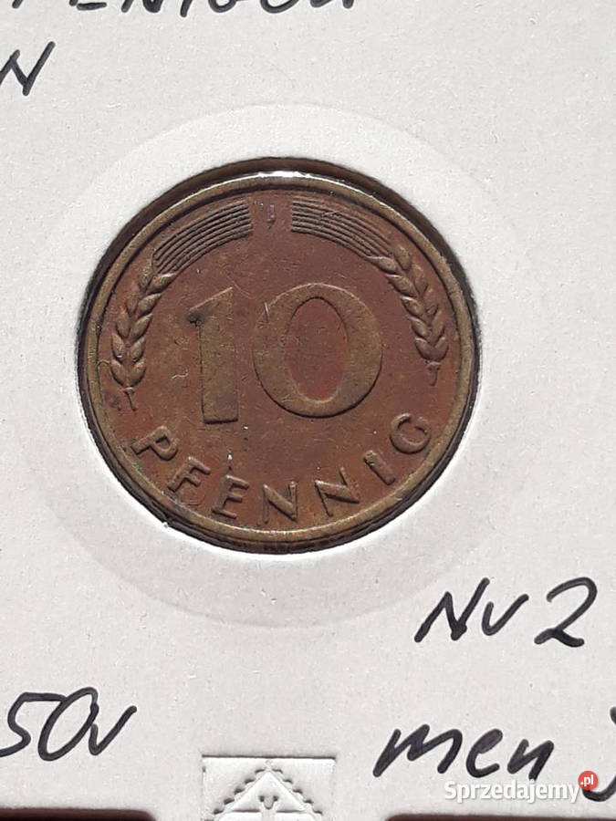 10 Fenigów RFN 1950 r men J 2 wielkopolskie Konin sprzedam
