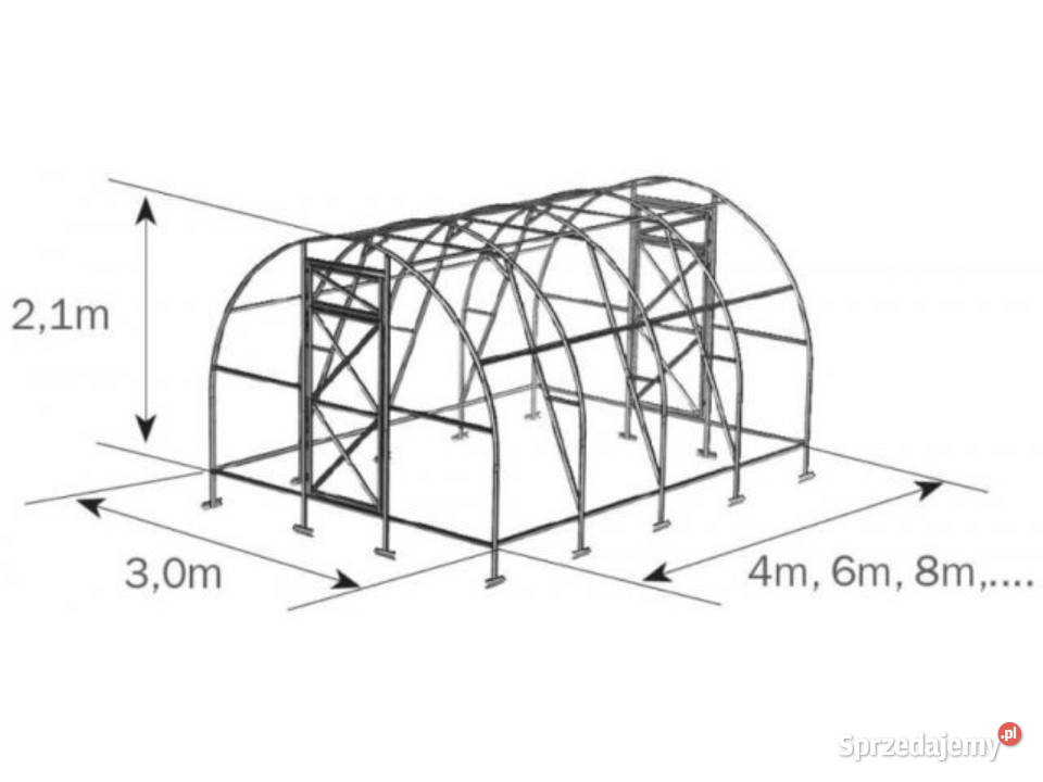 Wytrzymała szklarnia 3x6m