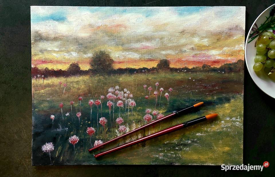 Chata wsią obraz ręcznie malowany Promocja lubelskie Lublin sprzedam
