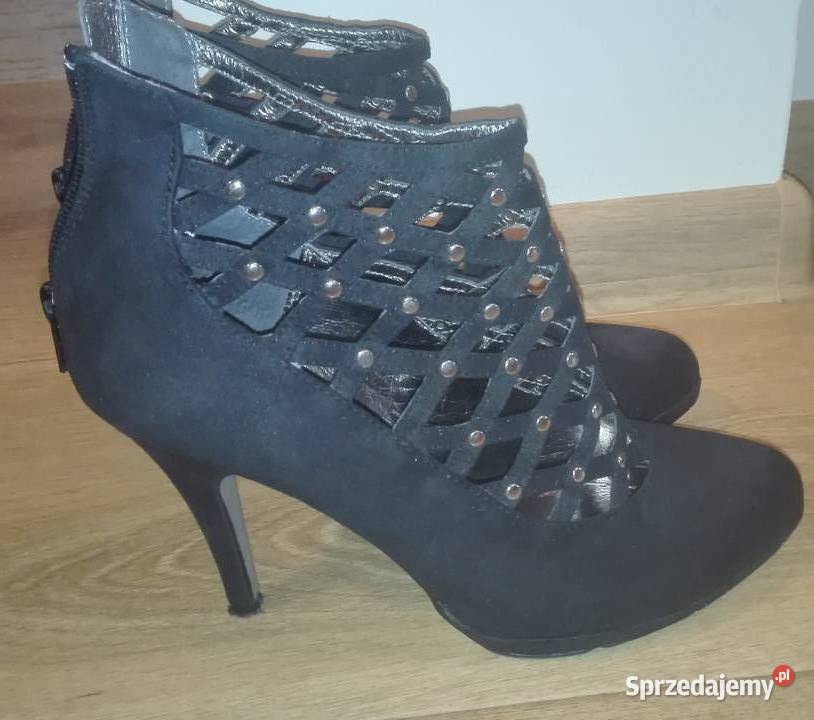 Czarne buty eleganckie na szpilce rozmiar 38
