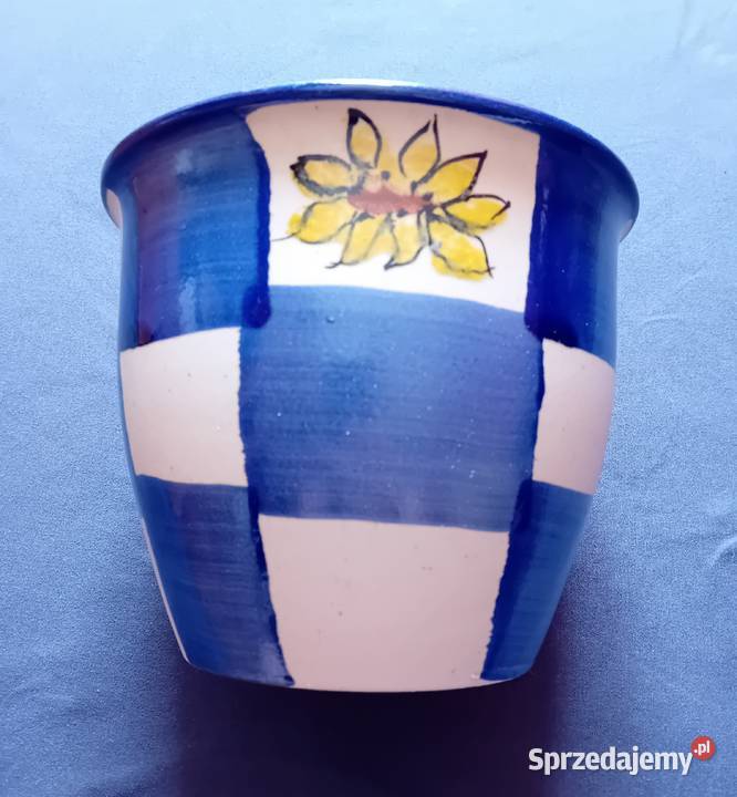 Ceramiczma ręcznie malowana osłonka doniczki Koźminek sprzedam