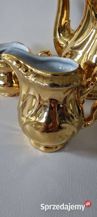 Złoty porcelanowy serwis do kawy KHM Bawaria Legnica