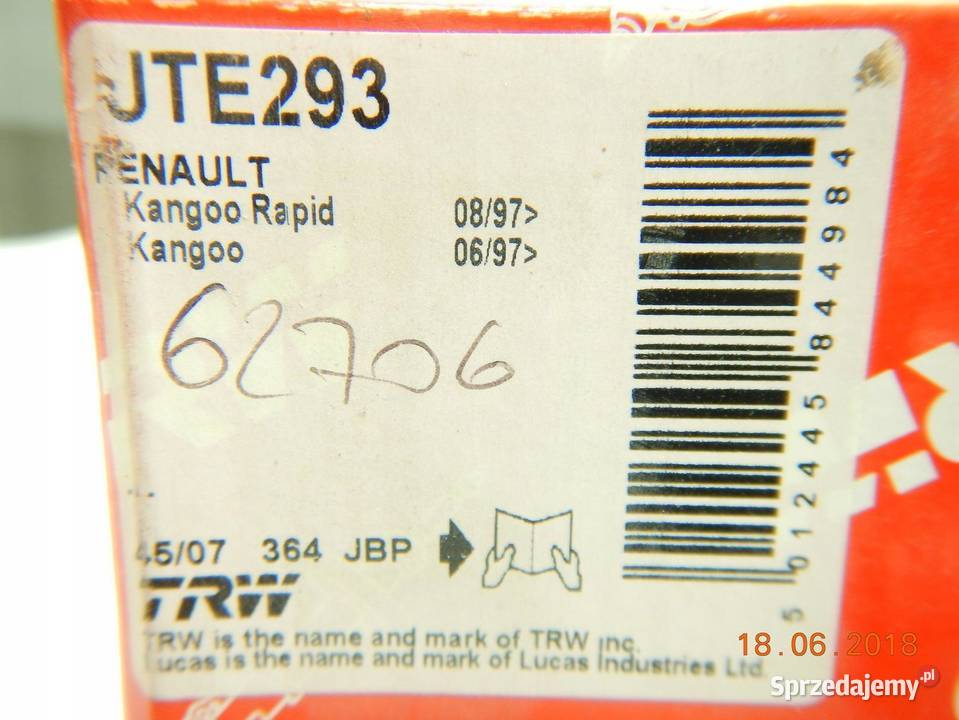 KOŃCÓWKA DRĄŻKA KIER RENAULT KANGO 97 TRW osobowe