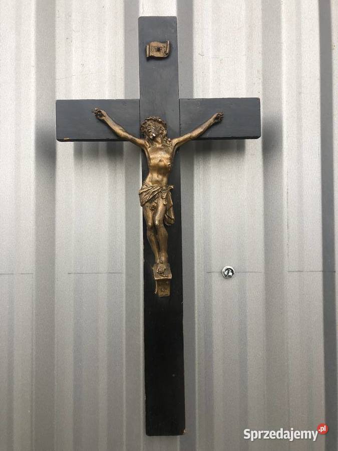 Czarny krzyż na ścianę krzyżyk