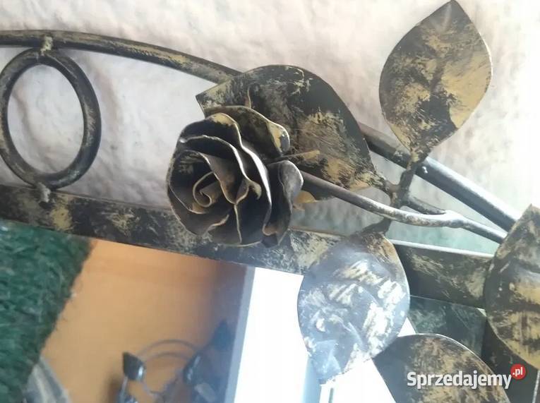 Lustro ścienne 40x60 rama metalowa kwiaty róże Kraków