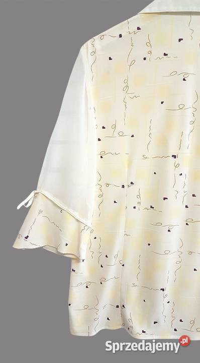 Damska bluzka wzorzysta żółta krótki rękawów żółty/złoty Bluzki i koszule Chrzanów sprzedam