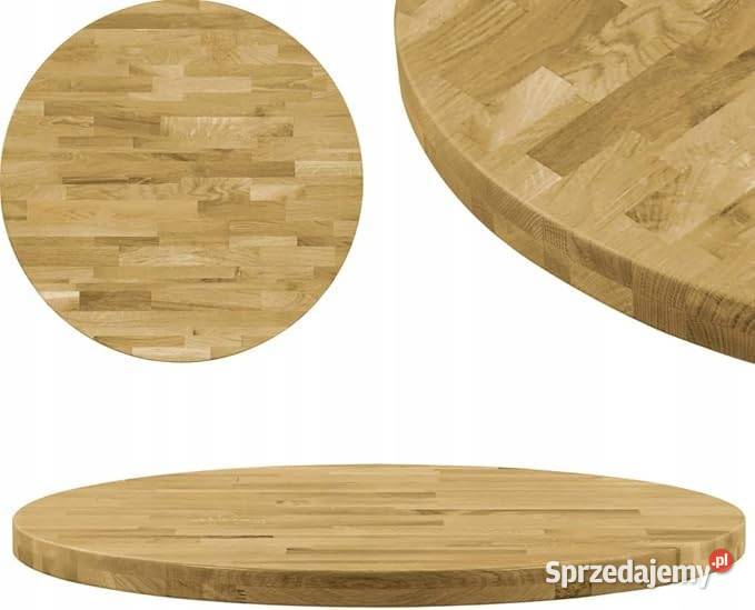 Okrągły blat biurkowy z litego drewna Qlly 80 x Myszyniec