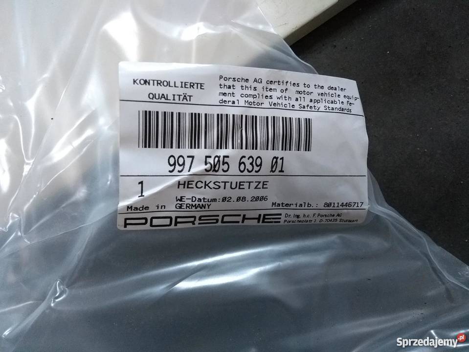 PORSCHE 997 wspornik wzmocnienie zderzaka tył Pilzno