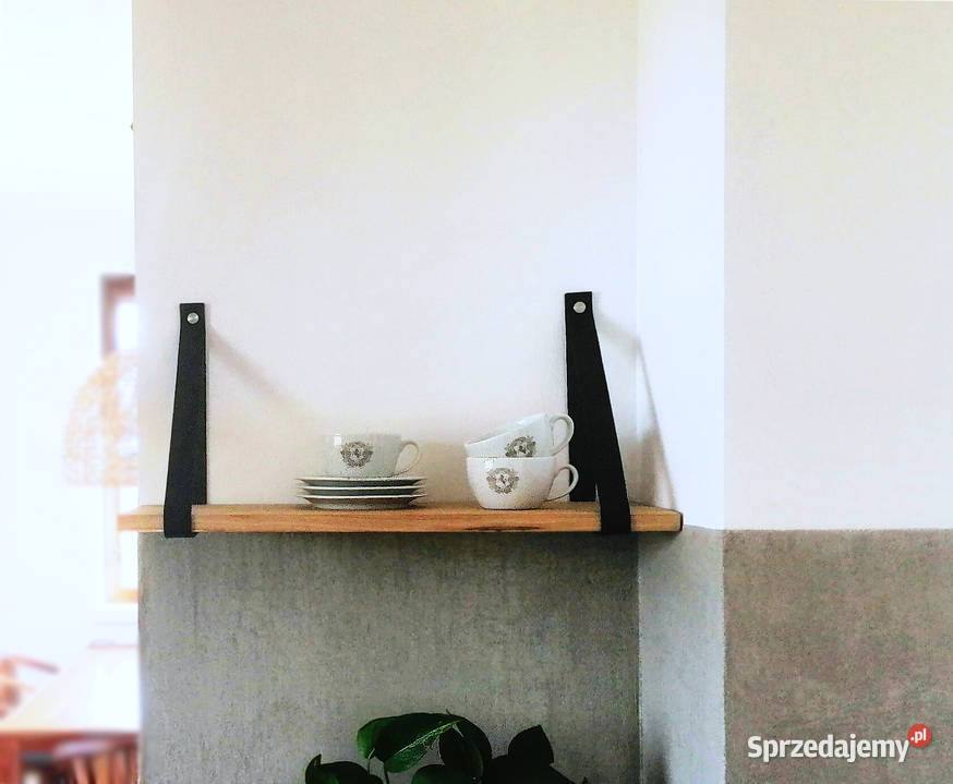 Półki wiszące na skórzanych paskach 2cm Warszawa sprzedam