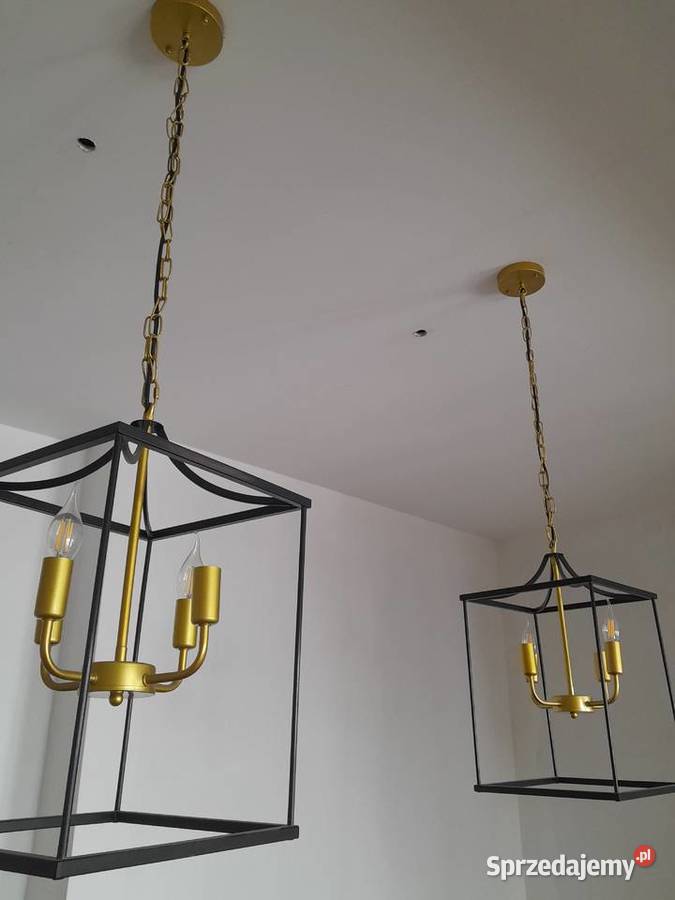 Dwie lampy rustykalne złoto