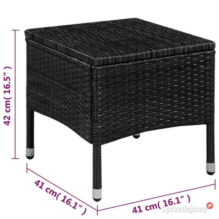 3cz zestaw mebli bistro rattan PE czarny WM44094 Warszawa