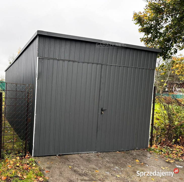 GARAŻ BLASZANY 3X6 BRAMA DWUSKRZYDŁOWA ANTRACYT małopolskie Łapanów