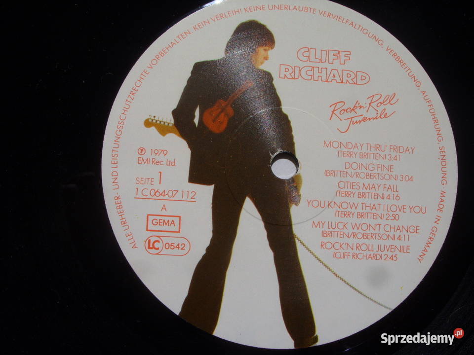 Winyl LP Rock CLIFF RICHARD ROCKNROLL TURENILE dolnośląskie Wołów
