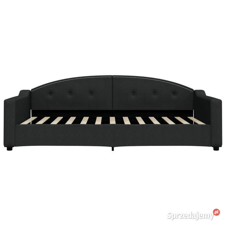 Sofa z funkcją spania czarna obita tkaniną mazowieckie Warszawa