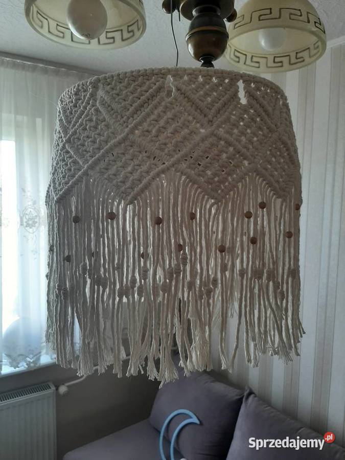 Abażur żyrandol lampa makrama rękodzieło