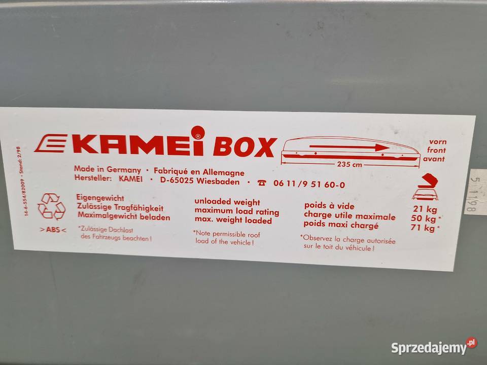 Bagażnik dachowy KAMEI Świdnica sprzedam